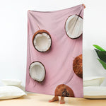 Pink Coconut Pattern Print Blanket