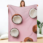 Pink Coconut Pattern Print Blanket