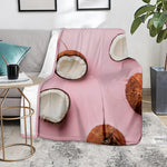 Pink Coconut Pattern Print Blanket