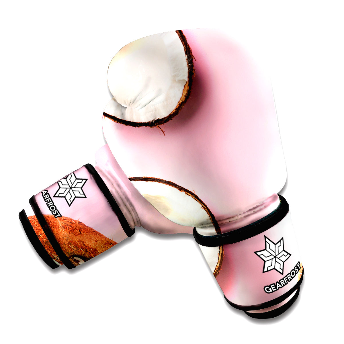 Pink Coconut Pattern Print Boxing Gloves