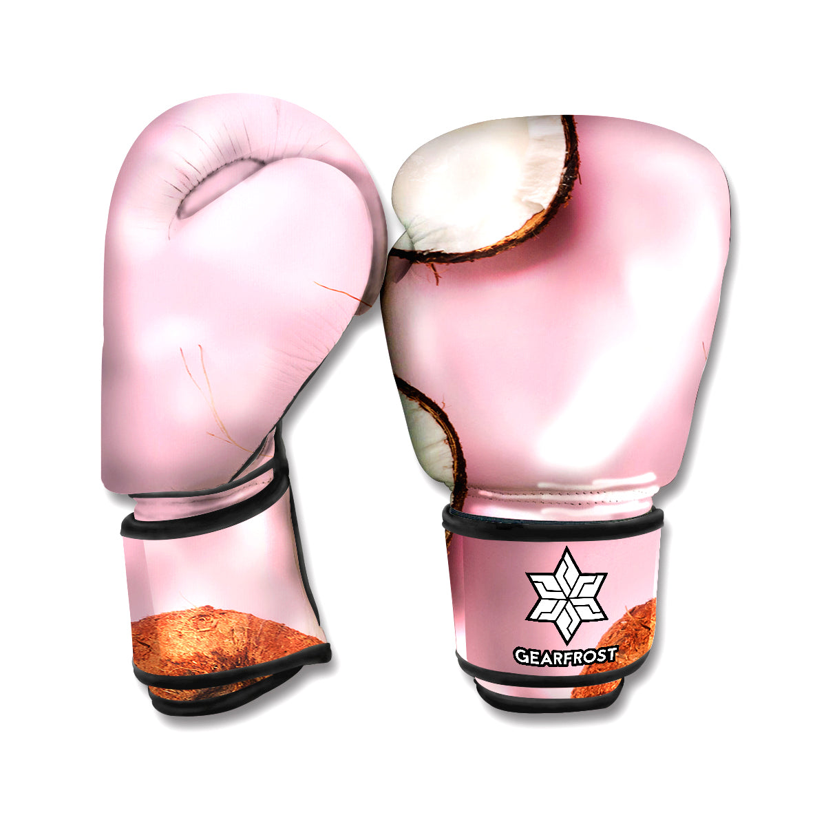 Pink Coconut Pattern Print Boxing Gloves