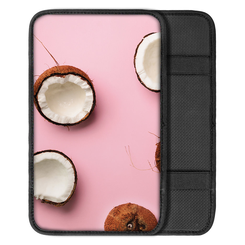 Pink Coconut Pattern Print Car Center Console Cover