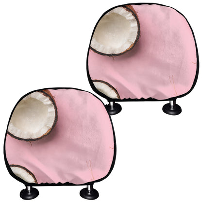 Pink Coconut Pattern Print Car Headrest Covers