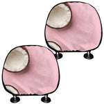 Pink Coconut Pattern Print Car Headrest Covers