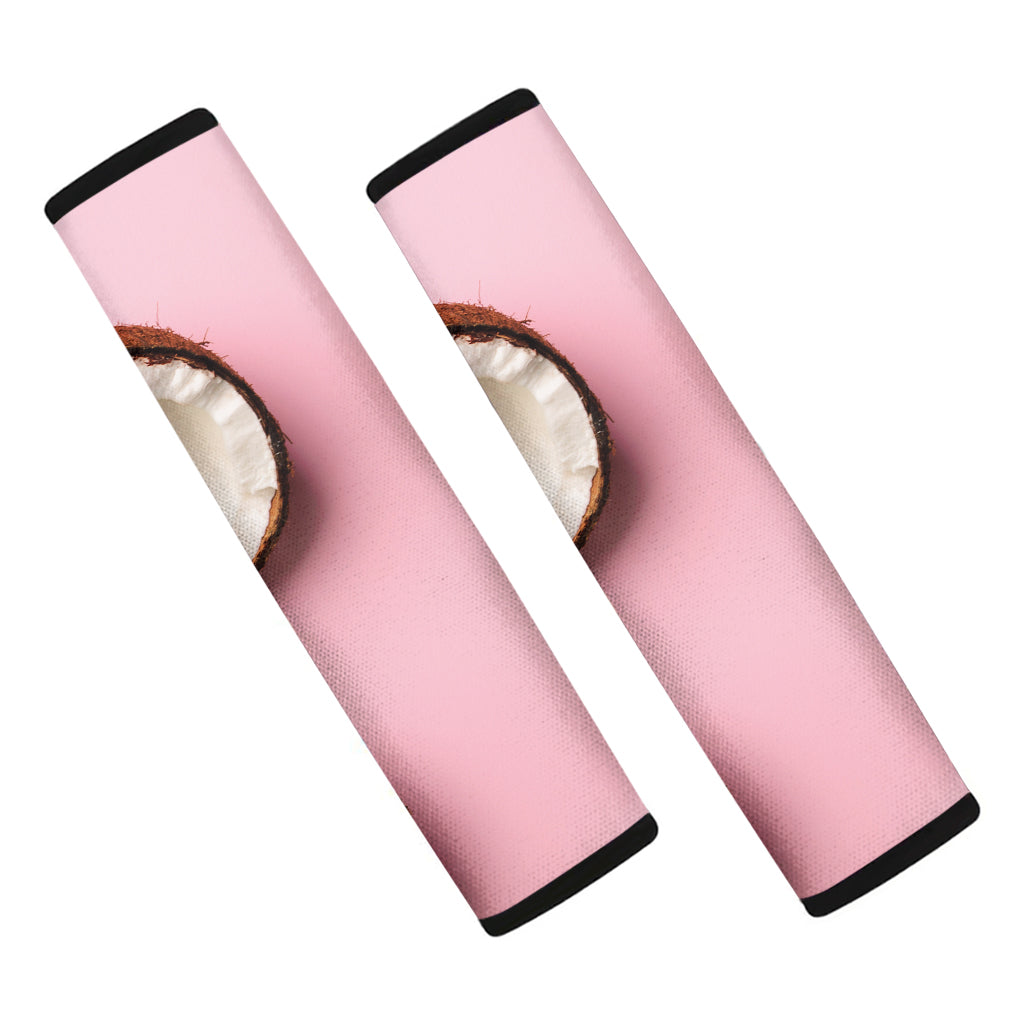 Pink Coconut Pattern Print Car Seat Belt Covers