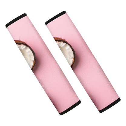 Pink Coconut Pattern Print Car Seat Belt Covers