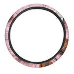 Pink Coconut Pattern Print Car Steering Wheel Cover