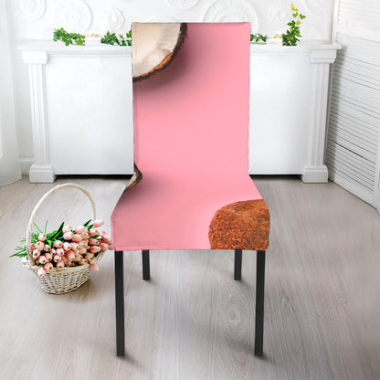 Pink Coconut Pattern Print Dining Chair Slipcover
