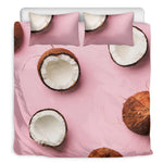 Pink Coconut Pattern Print Duvet Cover Bedding Set
