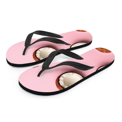 Pink Coconut Pattern Print Flip Flops