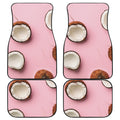 Pink Coconut Pattern Print Front and Back Car Floor Mats