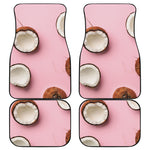 Pink Coconut Pattern Print Front and Back Car Floor Mats