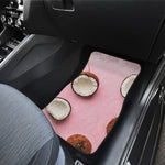 Pink Coconut Pattern Print Front and Back Car Floor Mats