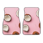 Pink Coconut Pattern Print Front Car Floor Mats
