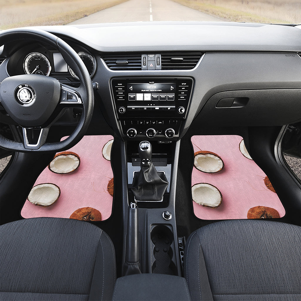 Pink Coconut Pattern Print Front Car Floor Mats