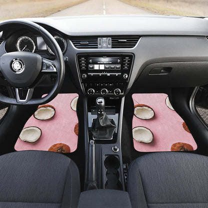 Pink Coconut Pattern Print Front Car Floor Mats