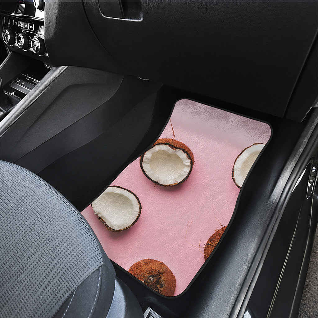 Pink Coconut Pattern Print Front Car Floor Mats