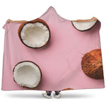 Pink Coconut Pattern Print Hooded Blanket