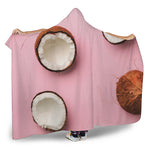 Pink Coconut Pattern Print Hooded Blanket