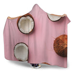 Pink Coconut Pattern Print Hooded Blanket