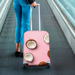 Pink Coconut Pattern Print Luggage Cover