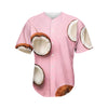 Pink Coconut Pattern Print Men's Baseball Jersey