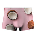 Pink Coconut Pattern Print Men's Boxer Briefs