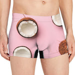 Pink Coconut Pattern Print Men's Boxer Briefs
