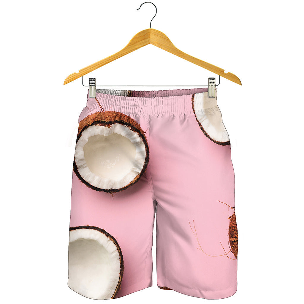 Pink Coconut Pattern Print Men's Shorts