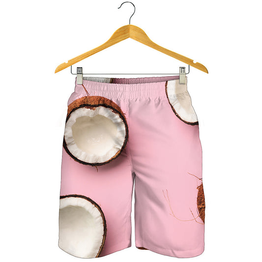 Pink Coconut Pattern Print Men's Shorts