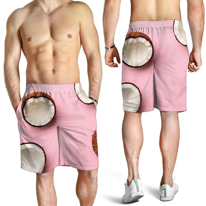 Pink Coconut Pattern Print Men's Shorts