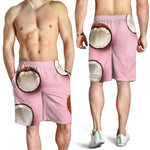 Pink Coconut Pattern Print Men's Shorts