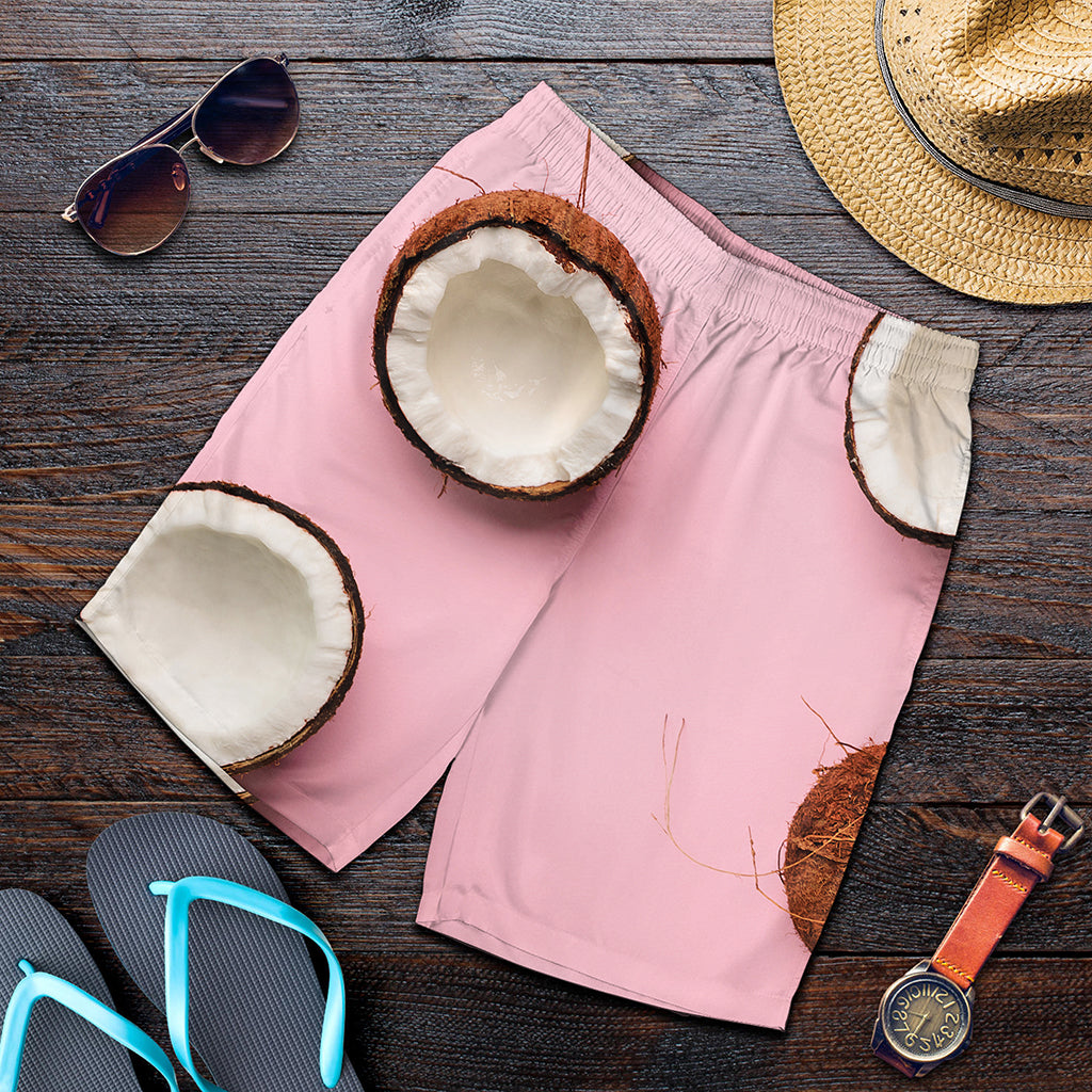 Pink Coconut Pattern Print Men's Shorts