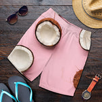 Pink Coconut Pattern Print Men's Shorts