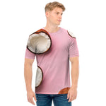 Pink Coconut Pattern Print Men's T-Shirt