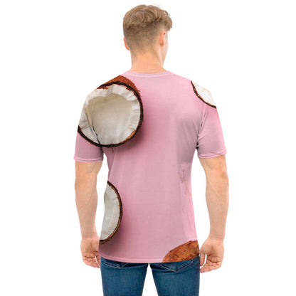 Pink Coconut Pattern Print Men's T-Shirt