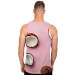 Pink Coconut Pattern Print Men's Tank Top
