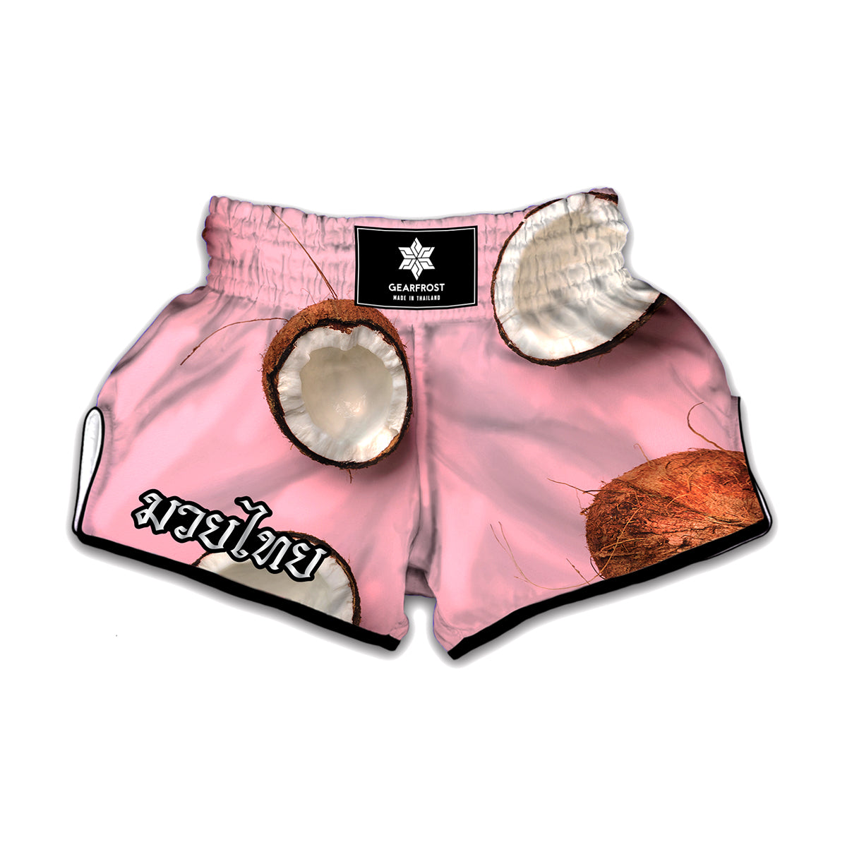 Pink Coconut Pattern Print Muay Thai Boxing Shorts