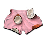 Pink Coconut Pattern Print Muay Thai Boxing Shorts