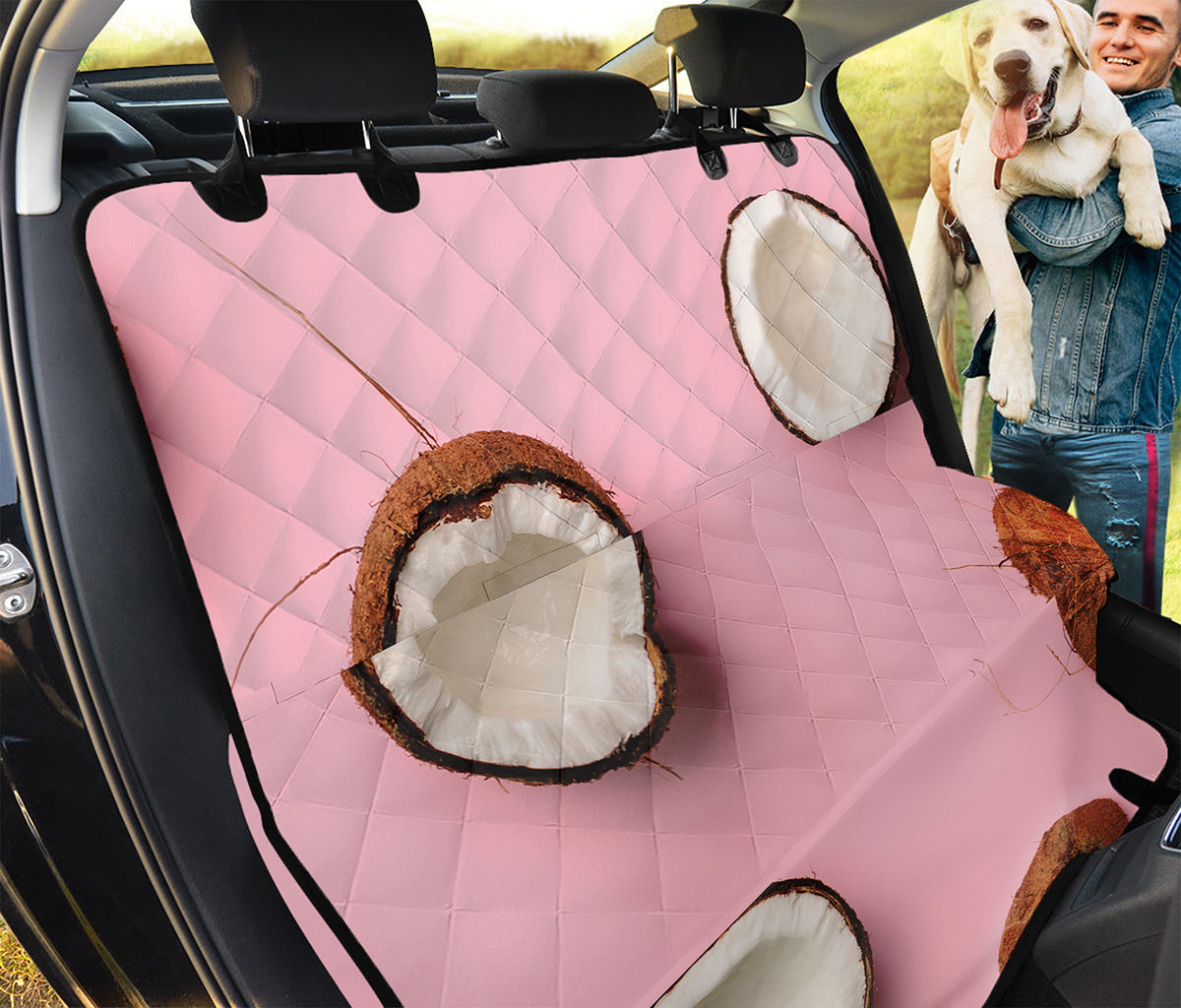 Pink Coconut Pattern Print Pet Car Back Seat Cover