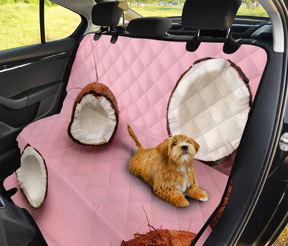 Pink Coconut Pattern Print Pet Car Back Seat Cover