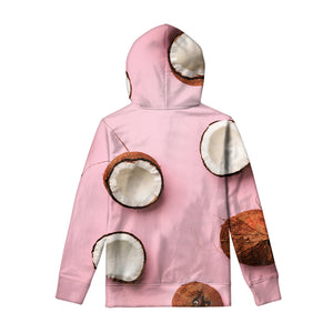 Pink Coconut Pattern Print Pullover Hoodie