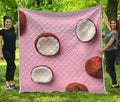 Pink Coconut Pattern Print Quilt