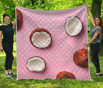 Pink Coconut Pattern Print Quilt