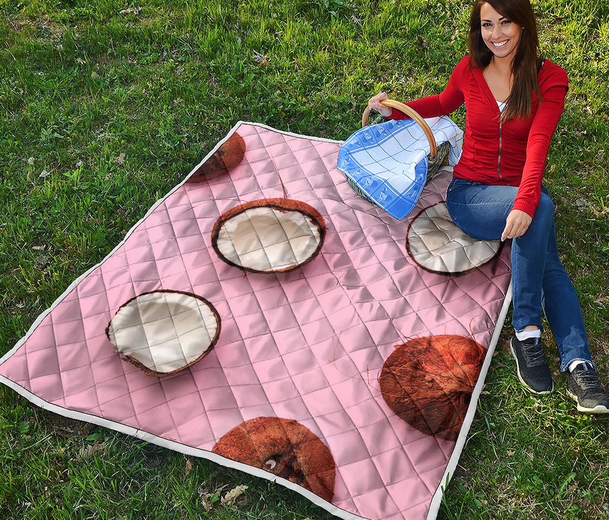 Pink Coconut Pattern Print Quilt