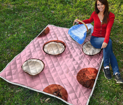 Pink Coconut Pattern Print Quilt