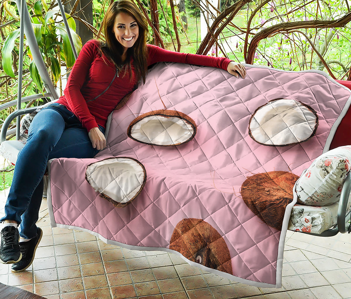 Pink Coconut Pattern Print Quilt