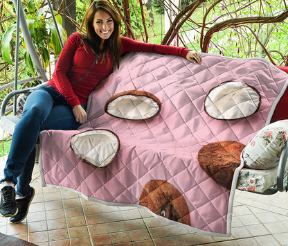 Pink Coconut Pattern Print Quilt