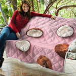 Pink Coconut Pattern Print Quilt