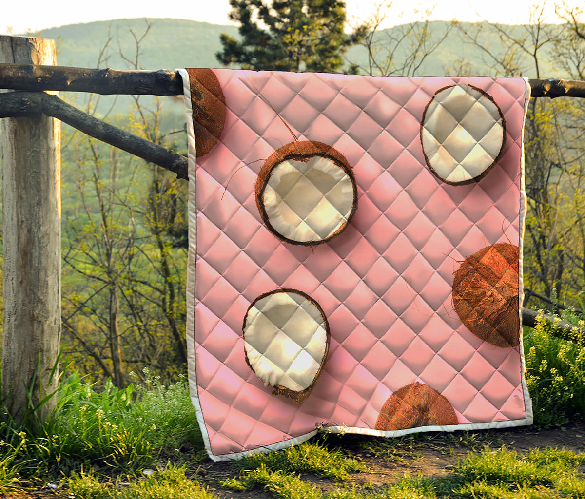 Pink Coconut Pattern Print Quilt